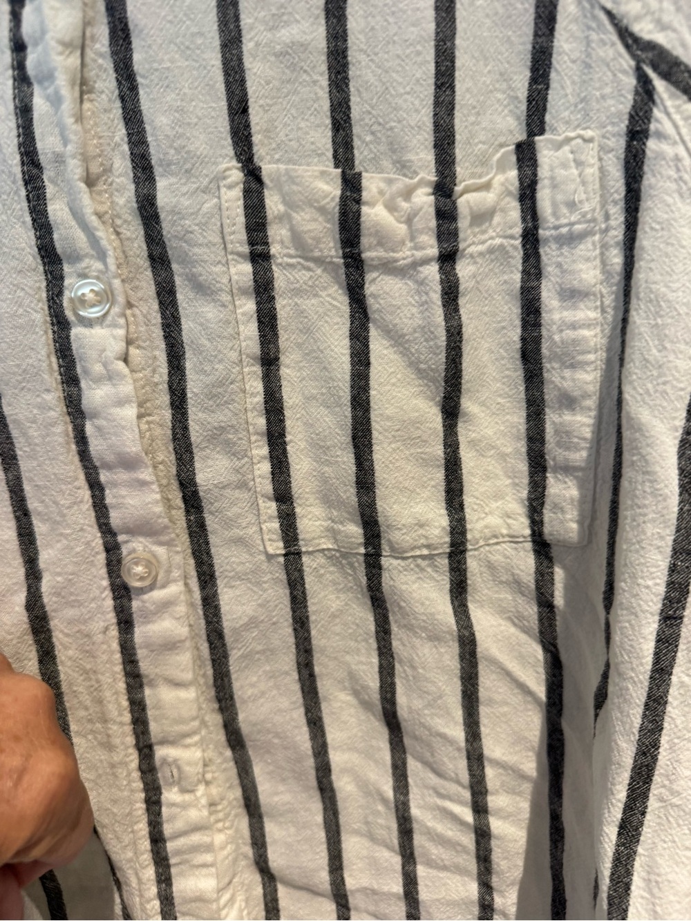 Perfect Linen Striped Button-Up Top - Picture 7 of 10
